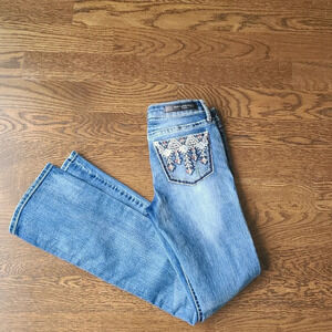 Twentyone black premium by Rue 21 jeans sz. 1/2 R mid rise boot flex women's